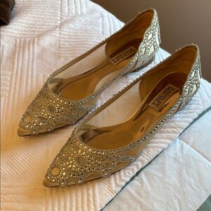Badgley Mischka Gold Embellished Women's Shoes
